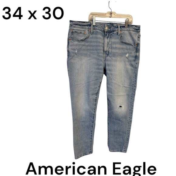 ❤️ AMERICAN EAGLE FLEX RELAXED SLIM JEANS MEN'S 34 x 30 #D - Picture 1 of 9